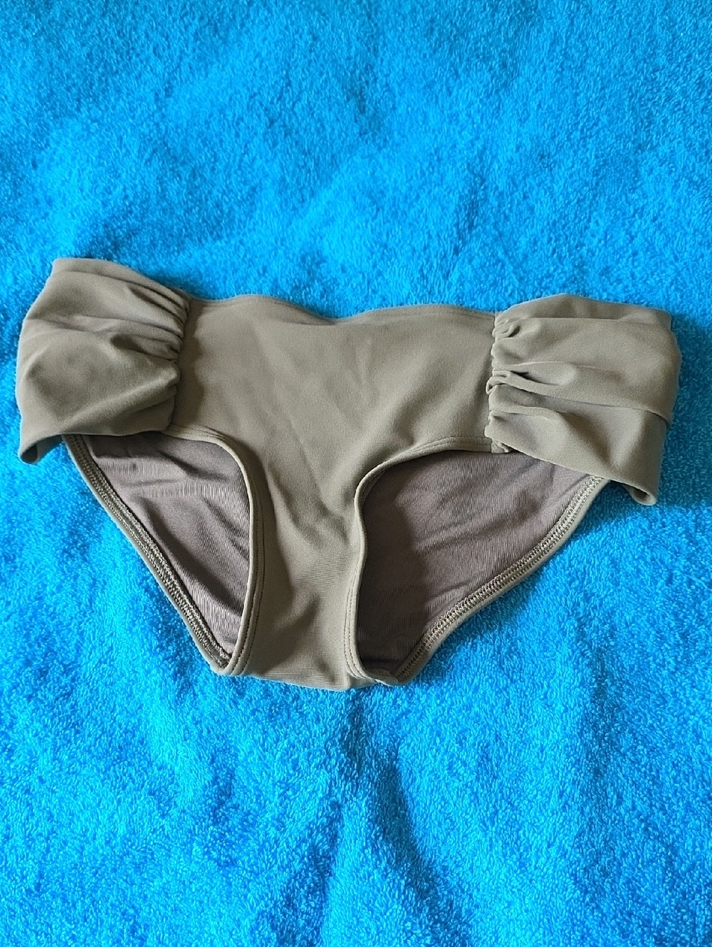 Olive Green Ruched Bikini Bottoms